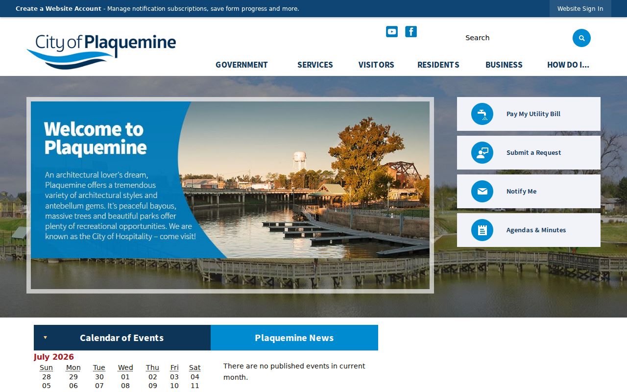 Plaquemine criminal records City of Plaquemine official portal