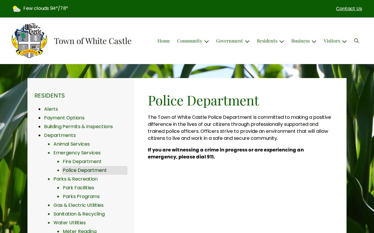 White Castle criminal records Police Department source